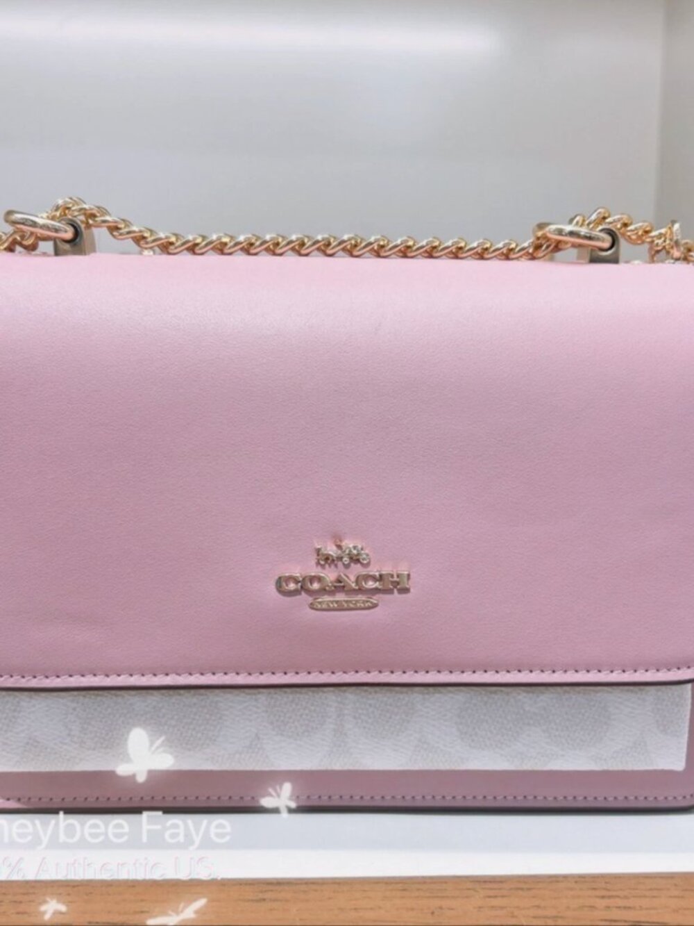 Nwt Coach Klare Crossbody Bag In Signature Canvas Chalk/Carnation CV978